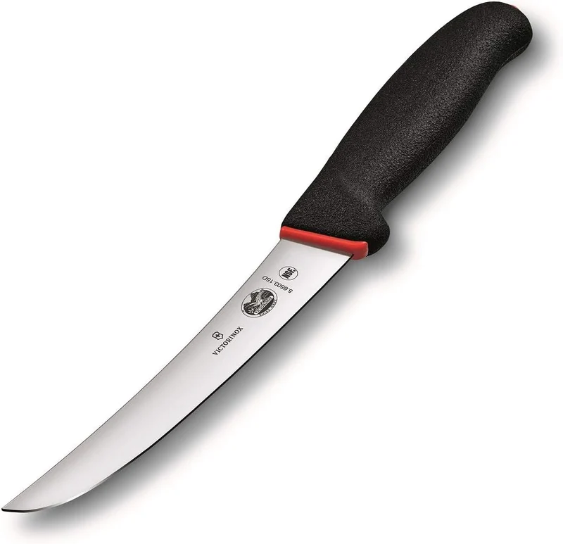 Victorinox Fibrox Dual Grip Ausbeinmesser, Gebogene Klinge, 2-Komponenten Rutschfester Griff, Rostfr