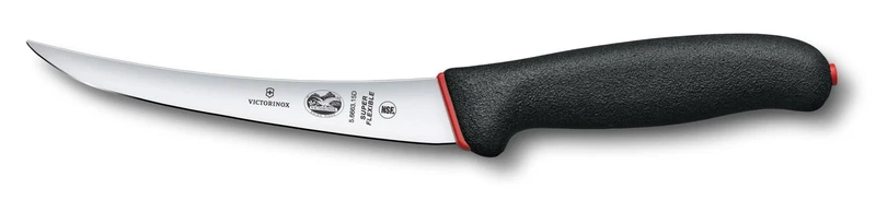 Victorinox Fibrox Dual Grip Ausbeinmesser, Swiss Made, 15 cm Gebogen/Schmal/Flexibel Klinge, schwarz