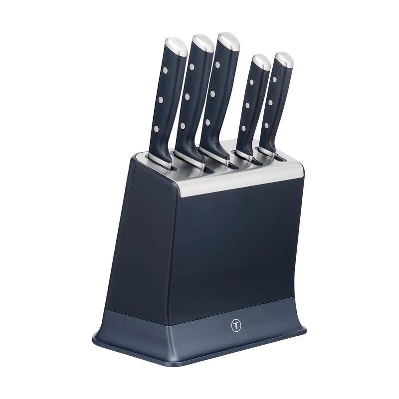 Tefal EverSharp K297S644 – Messerset – 5-teilig – Messerblock mit integriertem Schärfer – Selbstschä