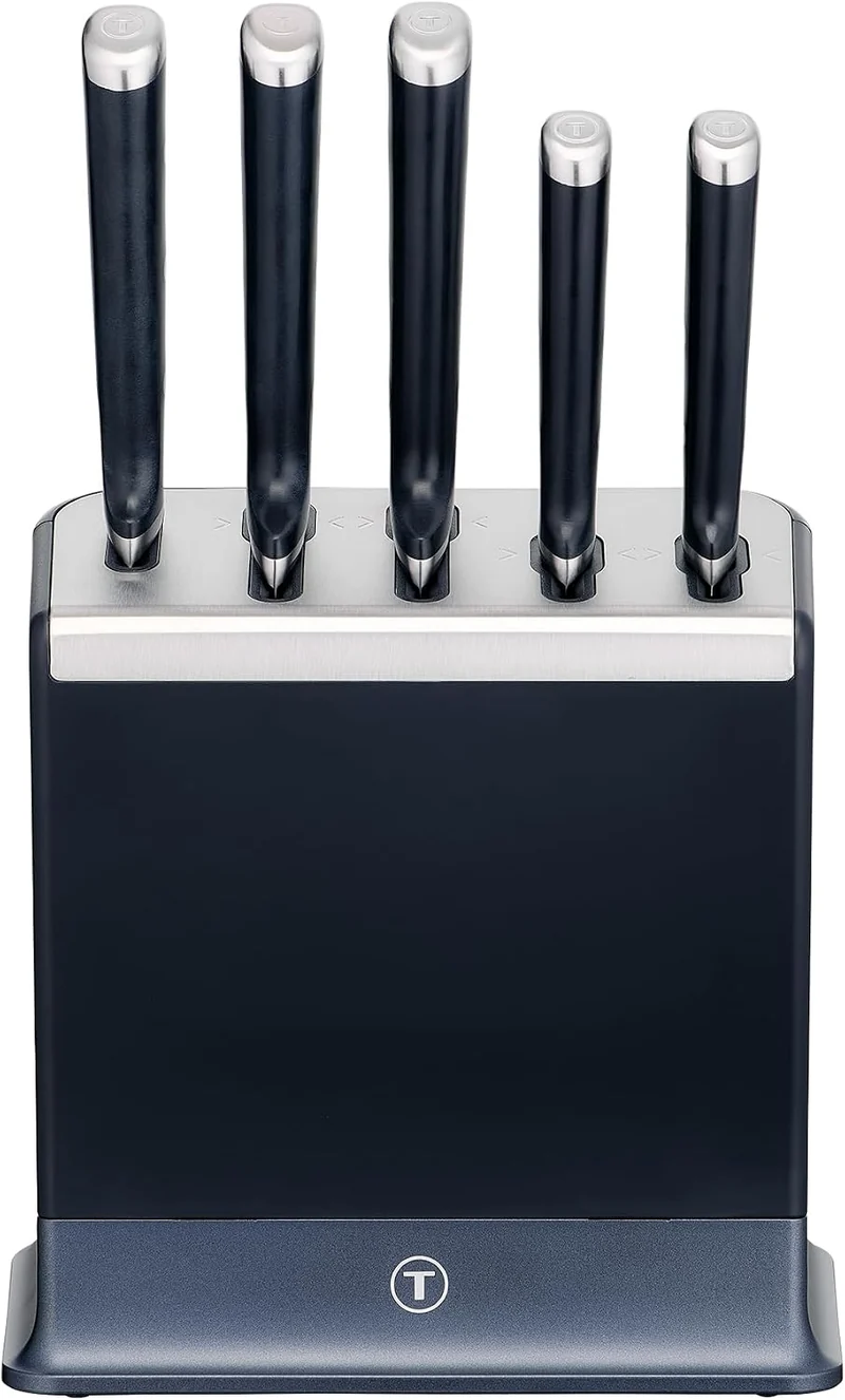 Tefal EverSharp K297S644 – Messerset – 5-teilig – Messerblock mit integriertem Schärfer – Selbstschä