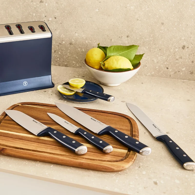 Tefal EverSharp K297S644 – Messerset – 5-teilig – Messerblock mit integriertem Schärfer – Selbstschä