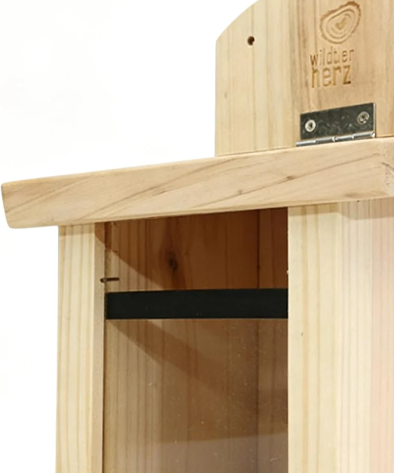 Nussfutterstation für Hinterhof, Holz, Wildtierunterstand, erhöhtes Essdeck mit Schutzhülle, Zubehör