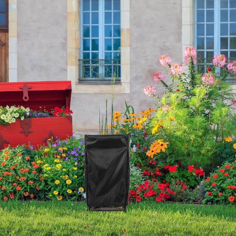 Wetterfeste und Abdeckung für Brennholzregal aus 210d Oxford Gewebe Schwarz Geeignet für Garten und