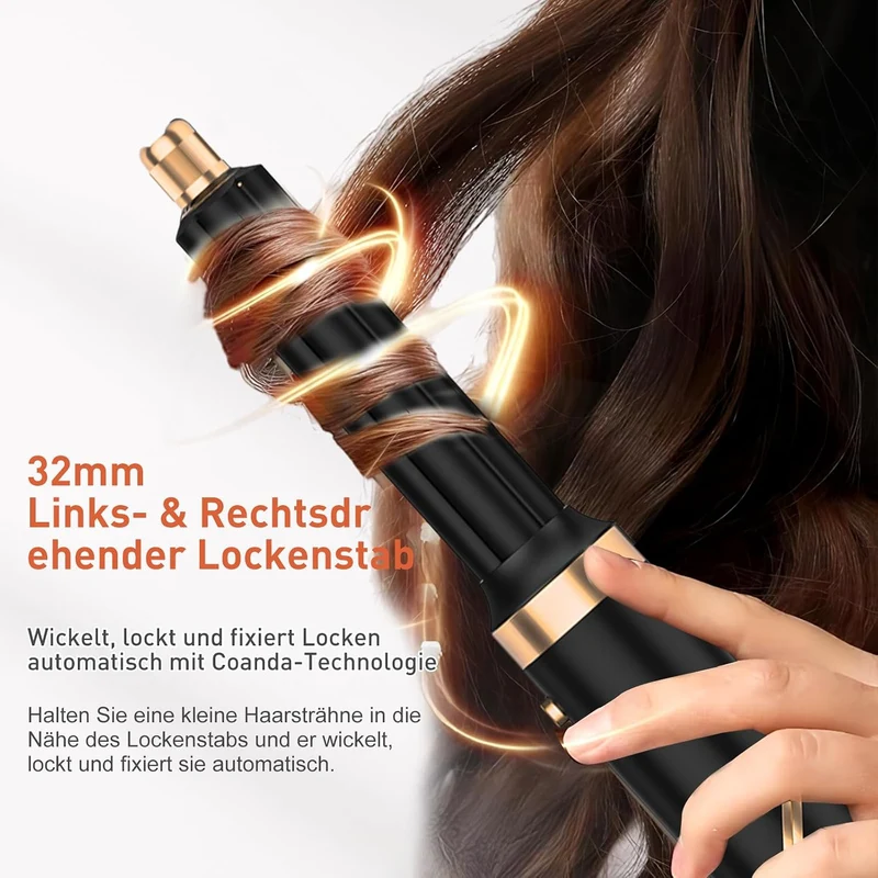 TANSHINE 5-in-1 Hairstyler faltbar 1000W Ionen Heissluftbürste | Klappbar, 5 Styling-Aufsätze, 1000W