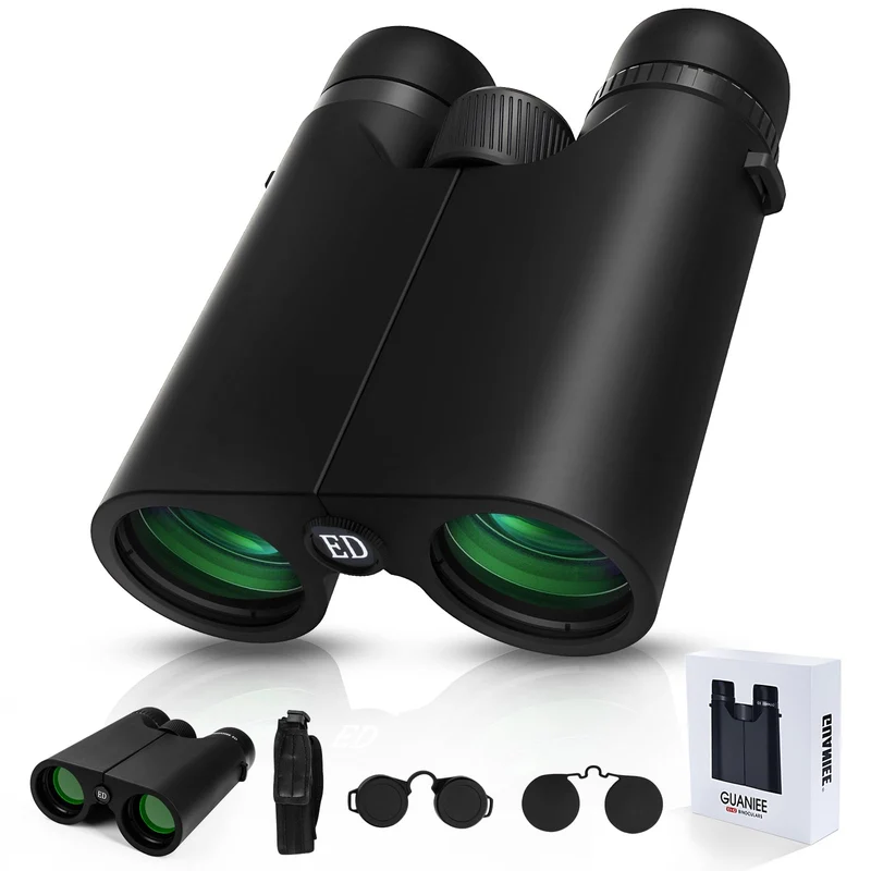10x42 Fernglas für Erwachsene, leistungsstarkes kompaktes Fernglas mit schwachem Licht, Nachtsicht f