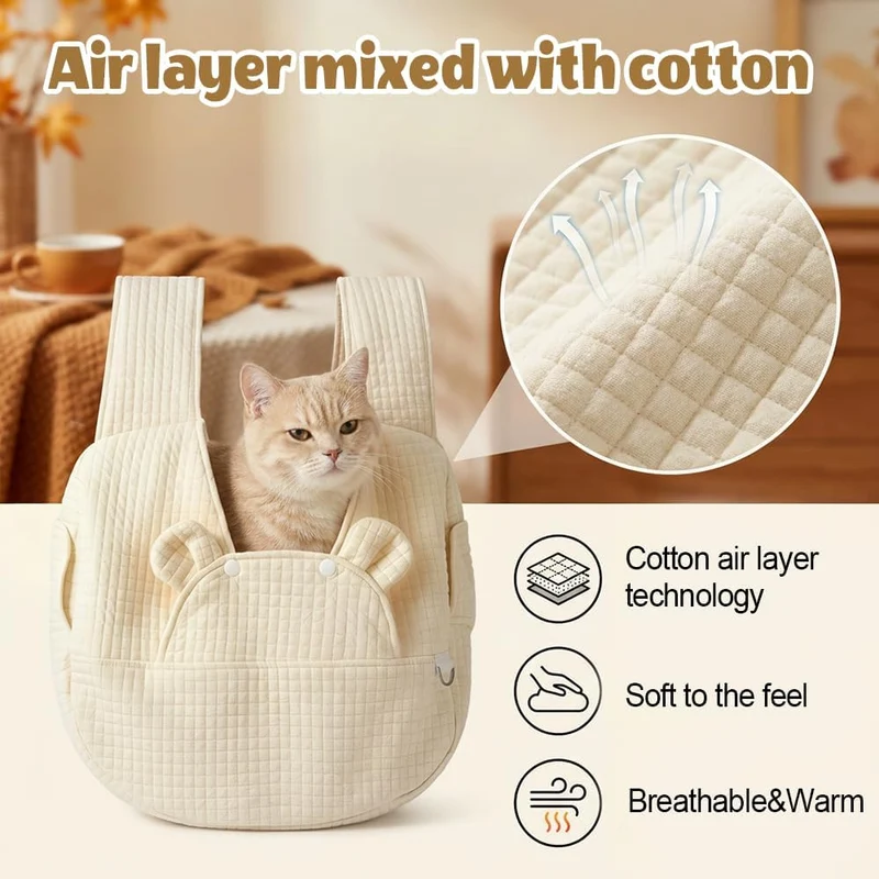 Hundetragerucksack, Atmungsaktive Tragetasche für Welpen & Katzen | Ergonomisches Design, Atmungsakt