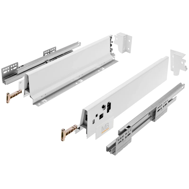 GTV - Modern Box Schublade I L=250mm H=83 mm I Weiss I Leises Schliessen I Belastung bis zu 40 kg I