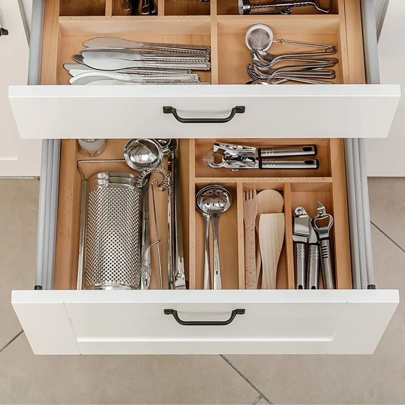 GTV - Modern Box Schublade I L=250mm H=83 mm I Weiss I Leises Schliessen I Belastung bis zu 40 kg I