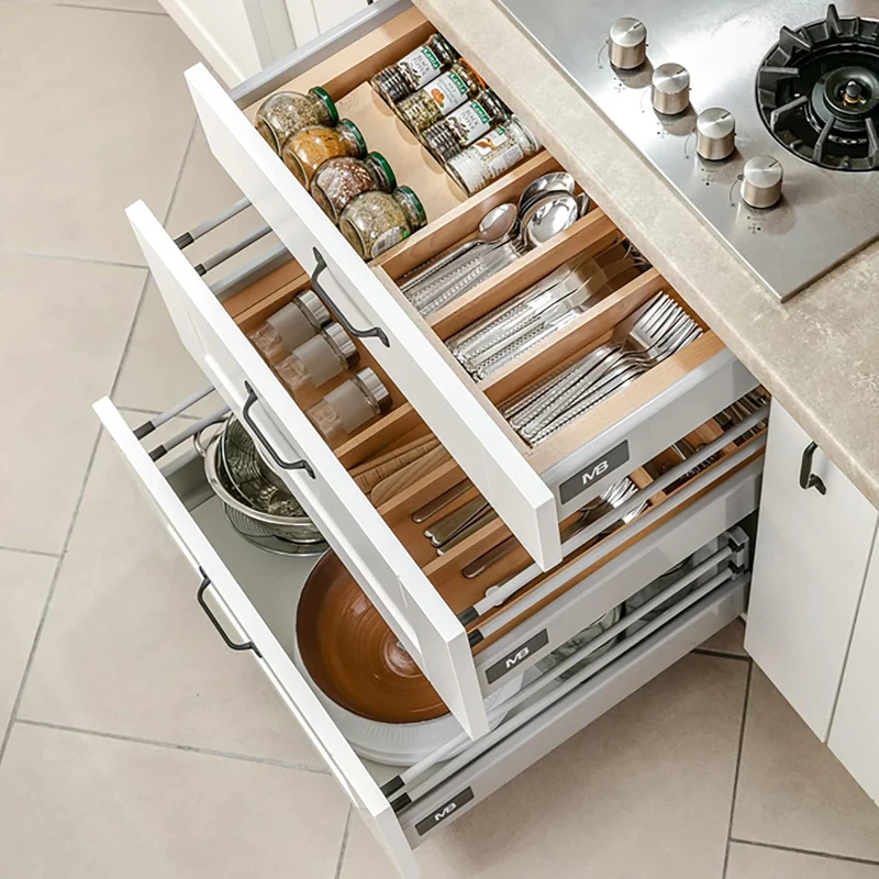 GTV - Modern Box Schublade I L=250mm H=83 mm I Weiss I Leises Schliessen I Belastung bis zu 40 kg I