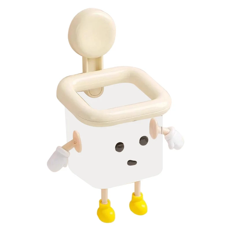 Saugnapf-Aufbewahrungshalter, Roboter, Cartoon-Badezimmer-Organizer, für Zahnbürste, Kosmetik, Wandm
