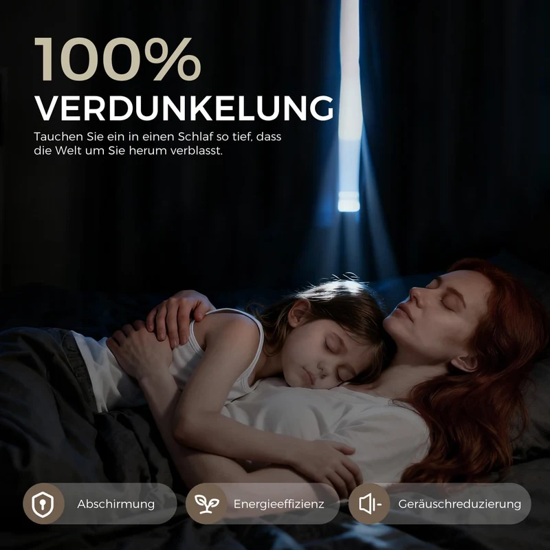 100% Verdunklungsvorhänge Thermovorhänge Kälteschutz Gardinen mit Kräuselband 145 x 140 cm (HxB) 2er