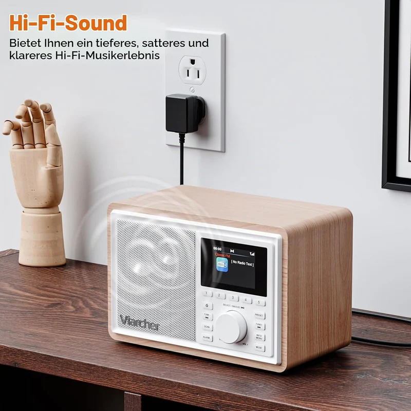 DAB/DAB+ & FM Digitalradio mit Bluetooth, Küchenradio, Dual-Weckfunktion, Schlaf-Timer, 60 Sendern,