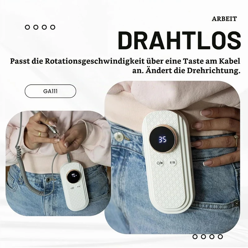 Nagelfräser Kabellos | Maniküre Pediküre Set Kabellos | Nail Drill 50W | Elektrische Nagelfeile | Na