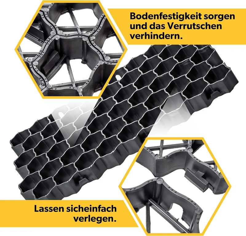 KADAX Paddockplatten aus Kunststoff, 60x40cm, 2,5m², 2 Farben, Belastbarkeit bis zu 1000 t, Rasengit