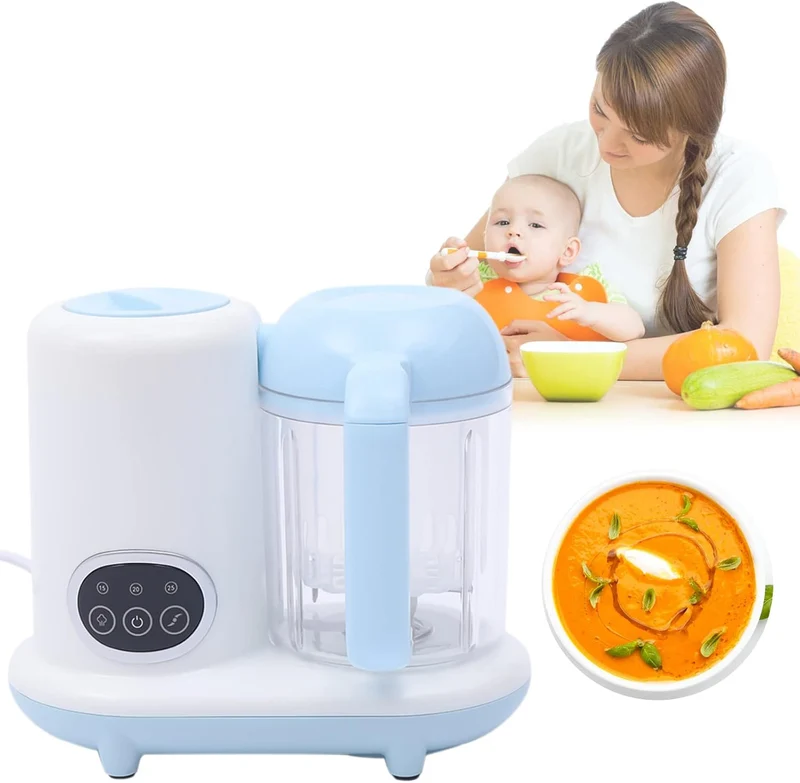Babynahrungszubereiter 4-In-1 Dampfgarer & Mixer Mit Timer, Baby Food Maker 250ml, 304 Edelstahl Kli