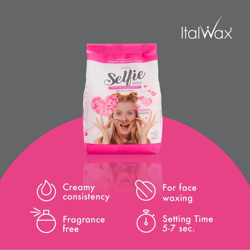 Italwax Face Selfie - 500g - Empfindliches Hartwachs für das Gesicht mit Ölkomplex - Perfekt für das