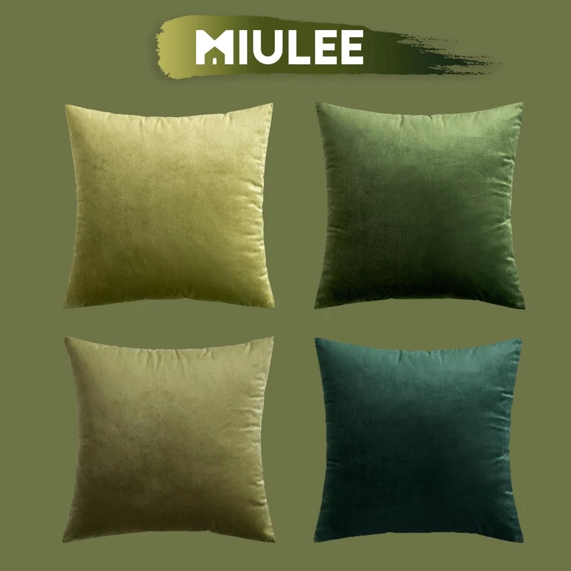 MIULEE Samt Kissenbezug Kissenhülle 4er Set Sofakissen Samtkissen Dekorative Dekokissen Couchkissen