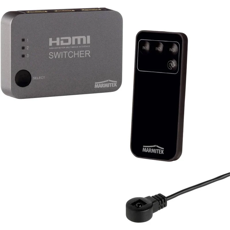 Marmitek Connect 310 UHD - HDMI Switch - HDMI Schalter - 3 ein / 1 aus - Ultra HD - 4K60 - 3840 x 21