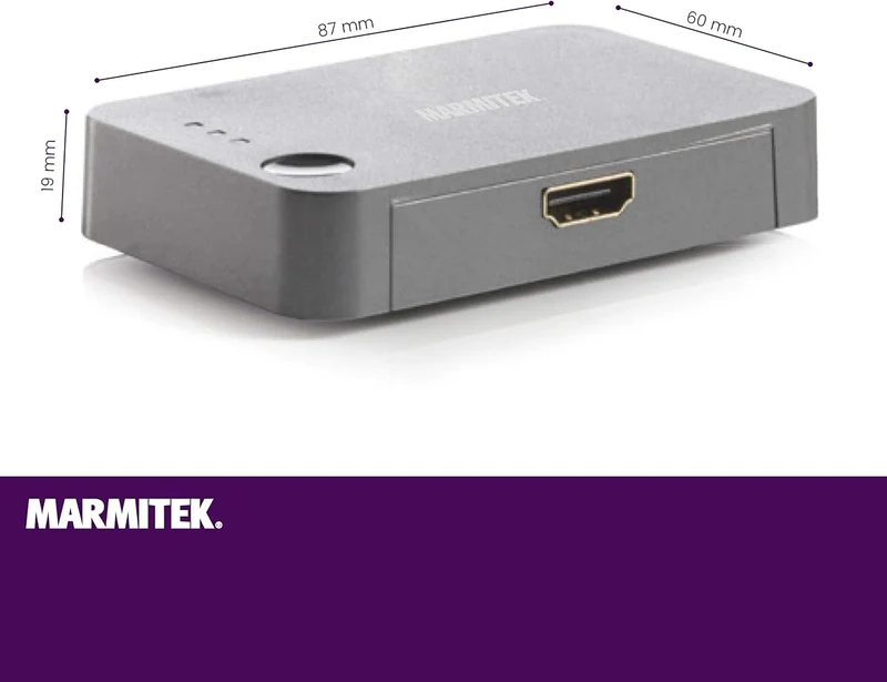Marmitek Connect 310 UHD - HDMI Switch - HDMI Schalter - 3 ein / 1 aus - Ultra HD - 4K60 - 3840 x 21