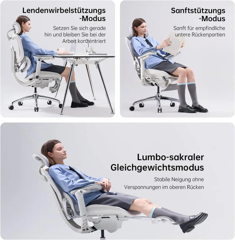 SIHOO Doro C300 Pro V2 Ergonomischer Bürostuhl, Adaptive Unterstützung, Cremeweiss Pack of 2