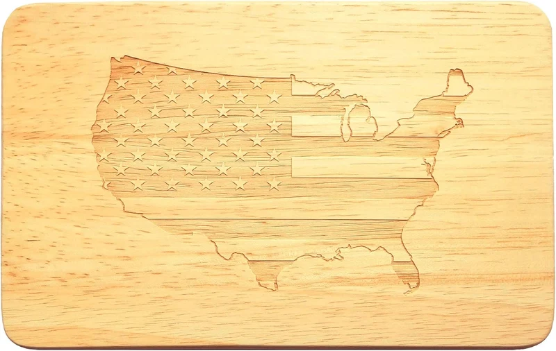 Frühstücksbrettchen USA Brotbrett Gravur Flagge Sternenbanner