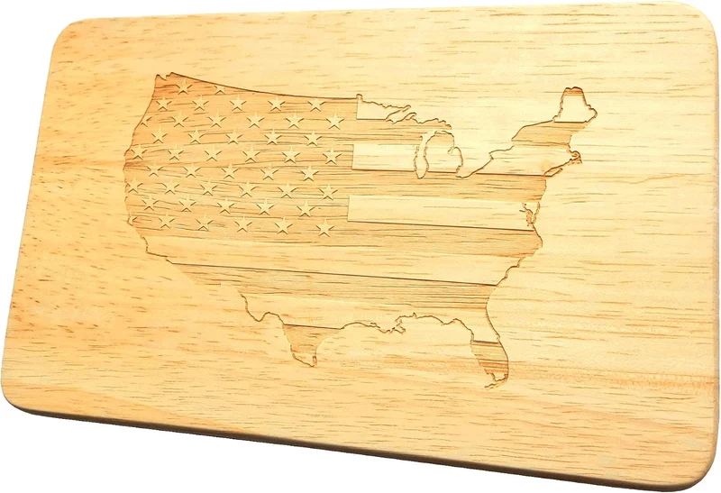 Frühstücksbrettchen USA Brotbrett Gravur Flagge Sternenbanner