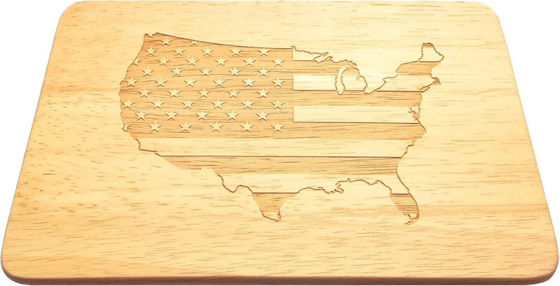 Frühstücksbrettchen USA Brotbrett Gravur Flagge Sternenbanner