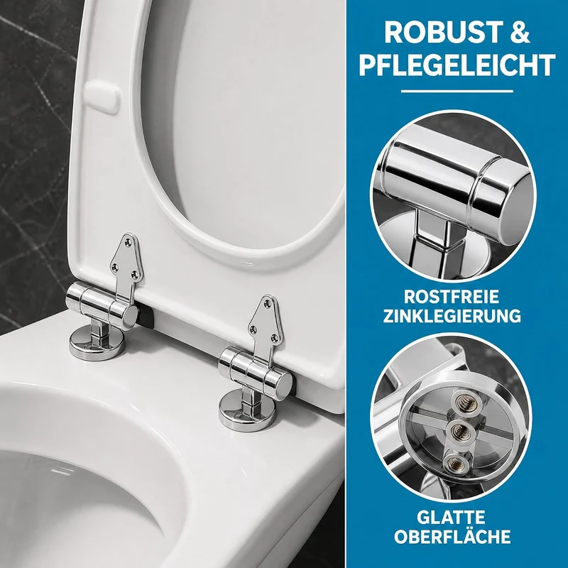 2 Stück WC Sitz Scharniere Ersatzteile, WC Scharniere Absenkautomatik