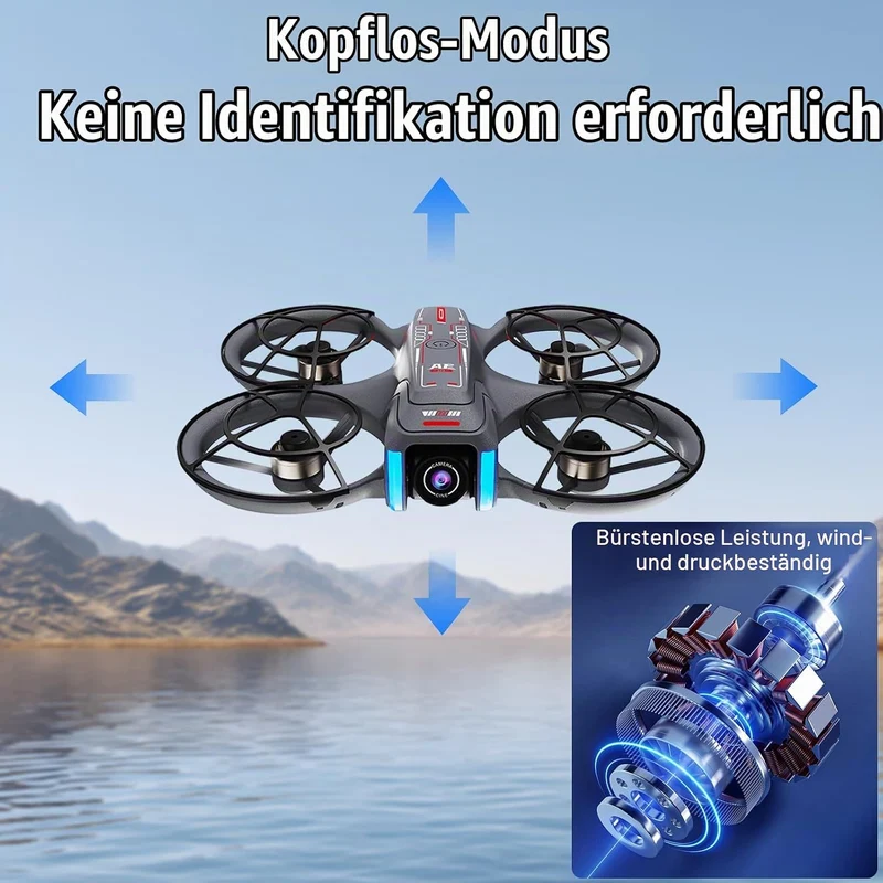 Drohne mit Kamera, 4.5'' Bildschirmfernbedienung,SD-Karte, 2 Batterien