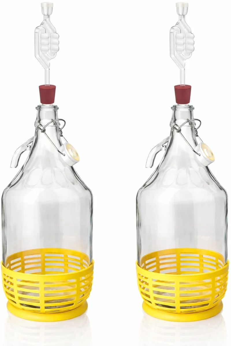made in home Gärballon mit BÜGELVERSCHLUSS 5L Flasche +Gummistopfen + Gärröhrchen/Gärballon Weinball