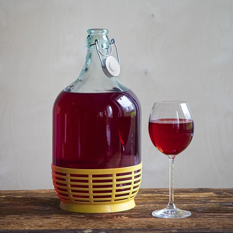 made in home Gärballon mit BÜGELVERSCHLUSS 5L Flasche +Gummistopfen + Gärröhrchen/Gärballon Weinball