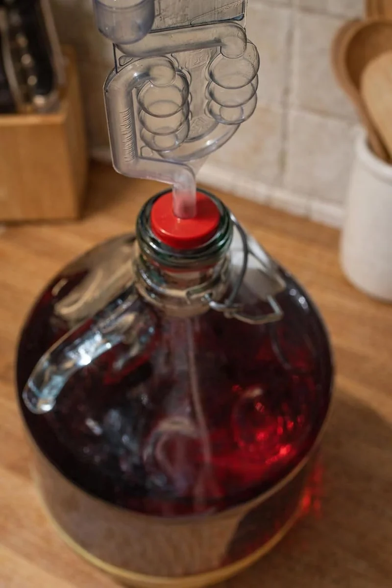 made in home Gärballon mit BÜGELVERSCHLUSS 5L Flasche +Gummistopfen + Gärröhrchen/Gärballon Weinball