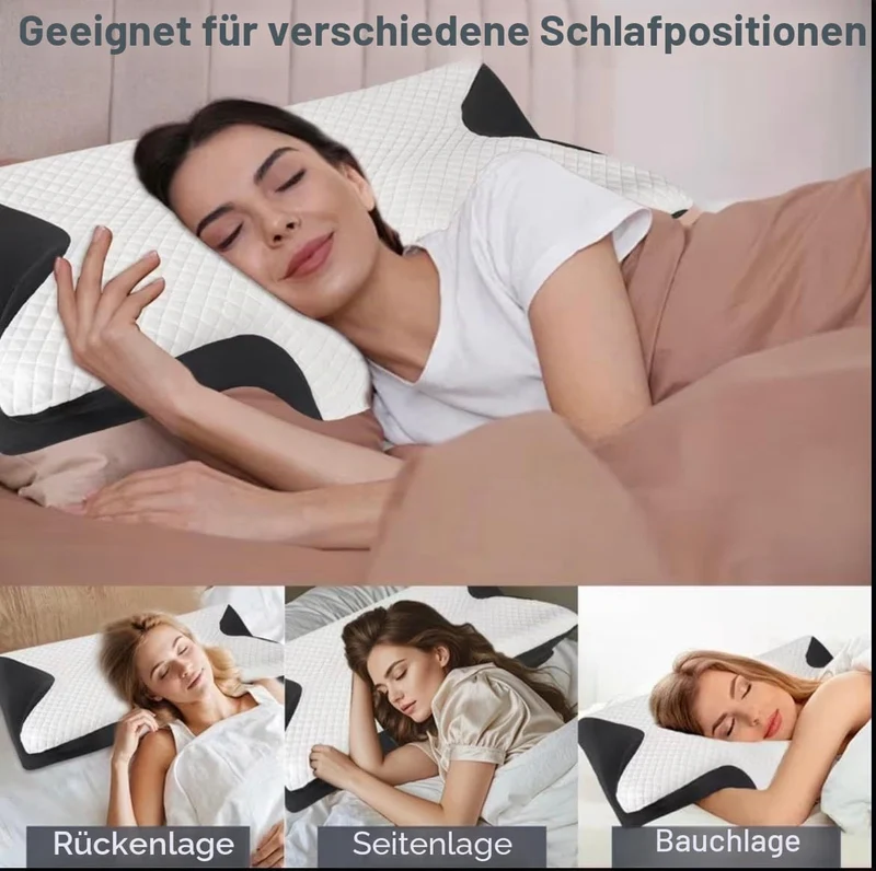 Curosleep Kissen, Ergonomisches Memory Foam Kissen für Seitenschläfer & Rückenschläfer gegen Nackens