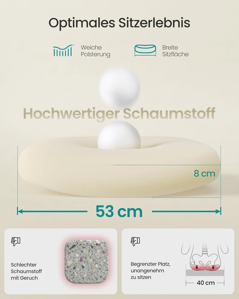 SONGMICS Bürostuhl ergonomisch, Drehstuhl mit Mesh, Lenden- und Kopfstütze, Wippfunktion, inklusive