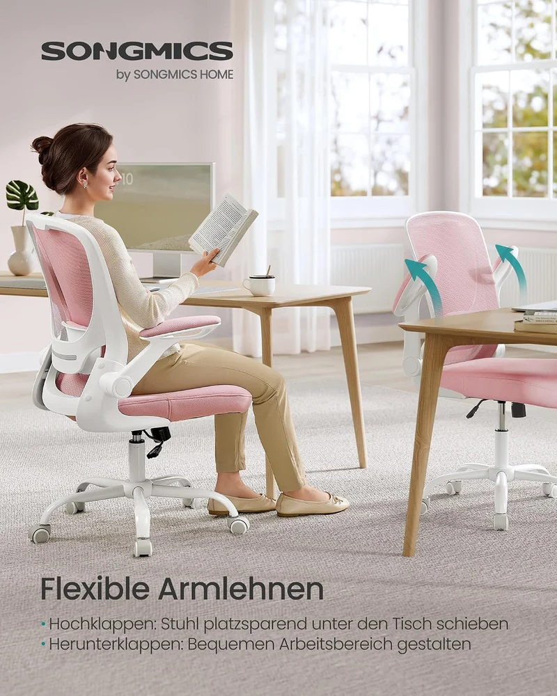 SONGMICS Bürostuhl ergonomisch, Drehstuhl mit Mesh, Lenden- und Kopfstütze, Wippfunktion, inklusive