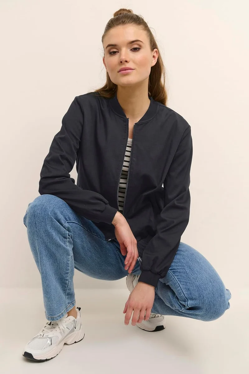KAFFE Damen Jacke Kalea Damen Jacke Bomberjacke Leichte Sommerjacke Kurz Pilotenjacke Reissverschlus