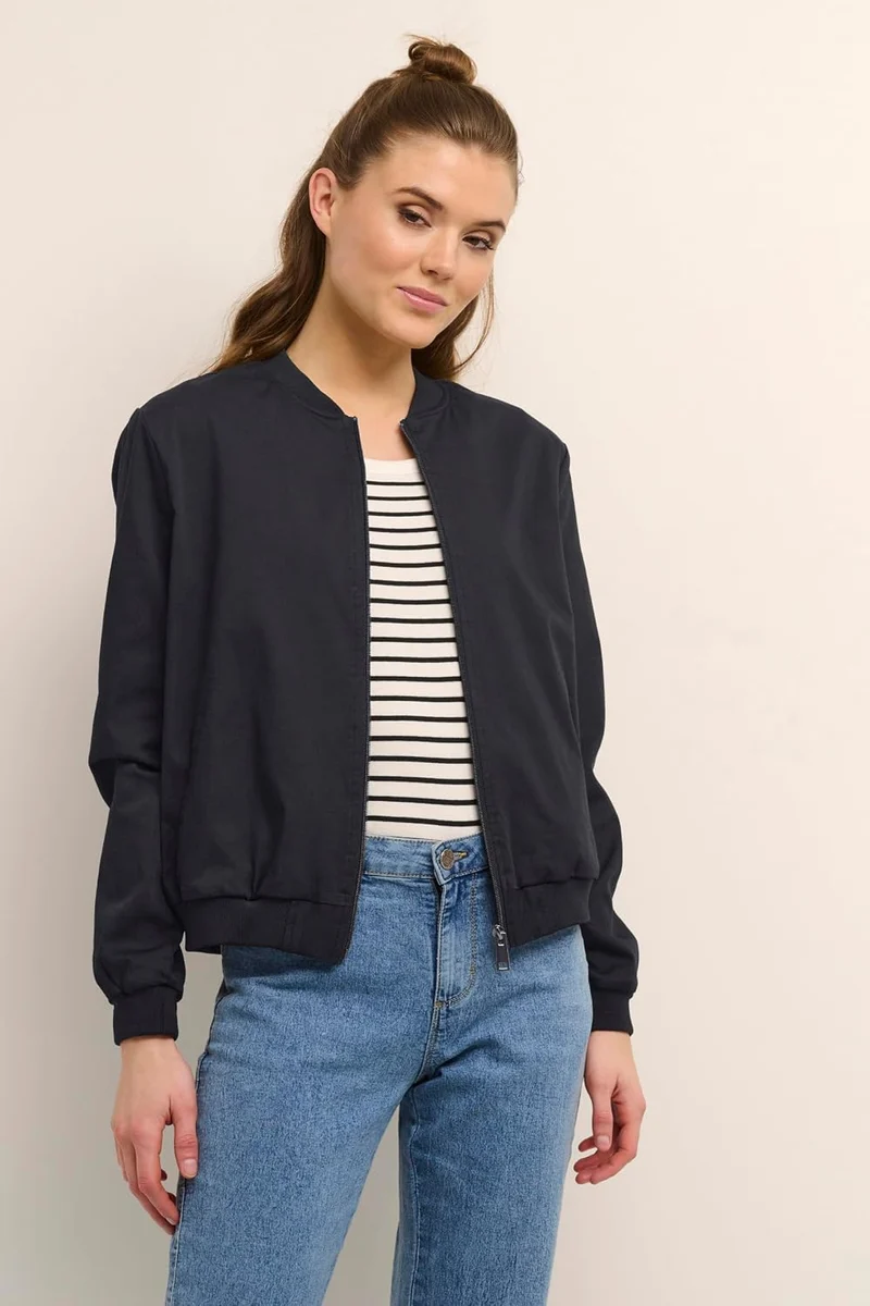 KAFFE Damen Jacke Kalea Damen Jacke Bomberjacke Leichte Sommerjacke Kurz Pilotenjacke Reissverschlus