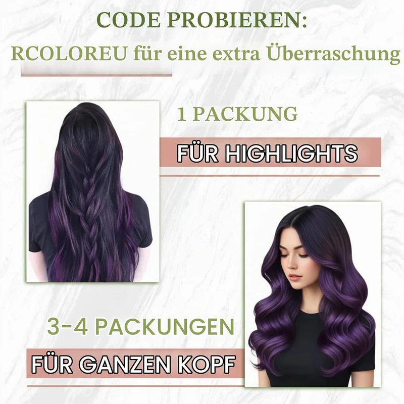 RUNATURE Lila Tape in Extensions Echthaar Bunt 30cm Remy Tape Extensions Echthaar Purple Invisible T