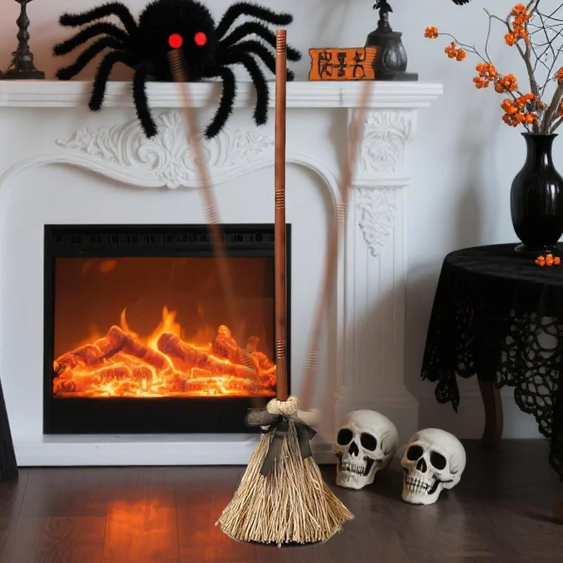 Tanzender Schwebender Hexenbesen Halloween Deko, Beweglicher Hexenbesen