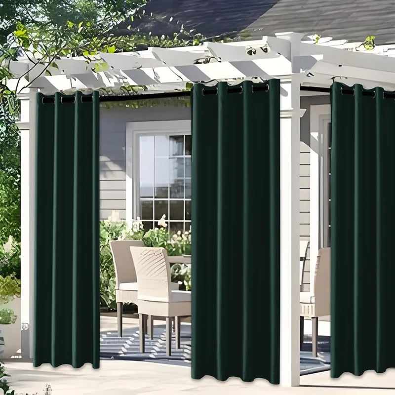 YSTELLAA Gardinen Vorhänge 2er Set, 117×137 cm, Grün Grün H137 x B117 cm (2er Pack), Grün H137 x B11
