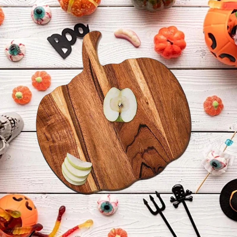 Charcuterie-Holzbretter, Küchenschneidebrett - Kürbisförmiges Serviertablett für Halloween - Küchen-