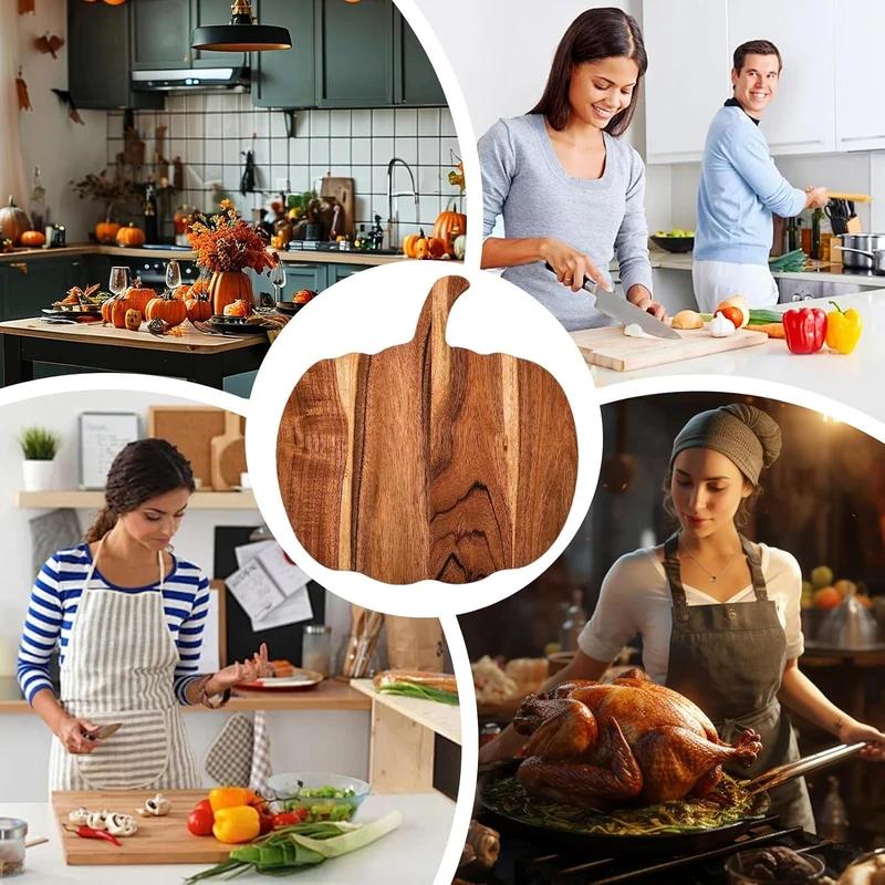 Charcuterie-Holzbretter, Küchenschneidebrett - Kürbisförmiges Serviertablett für Halloween - Küchen-