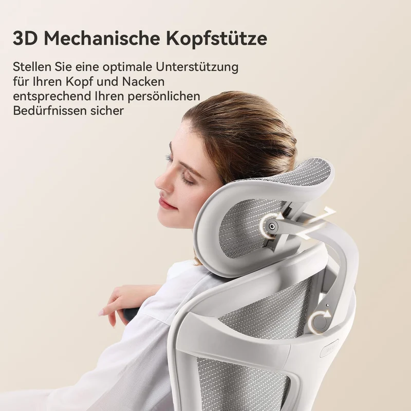 SIHOO Doro C300 Bürostuhl Ergonomisch mit Dynamischer Lendenwirbelstütze Weiss Pack of 2, Weiss Pack