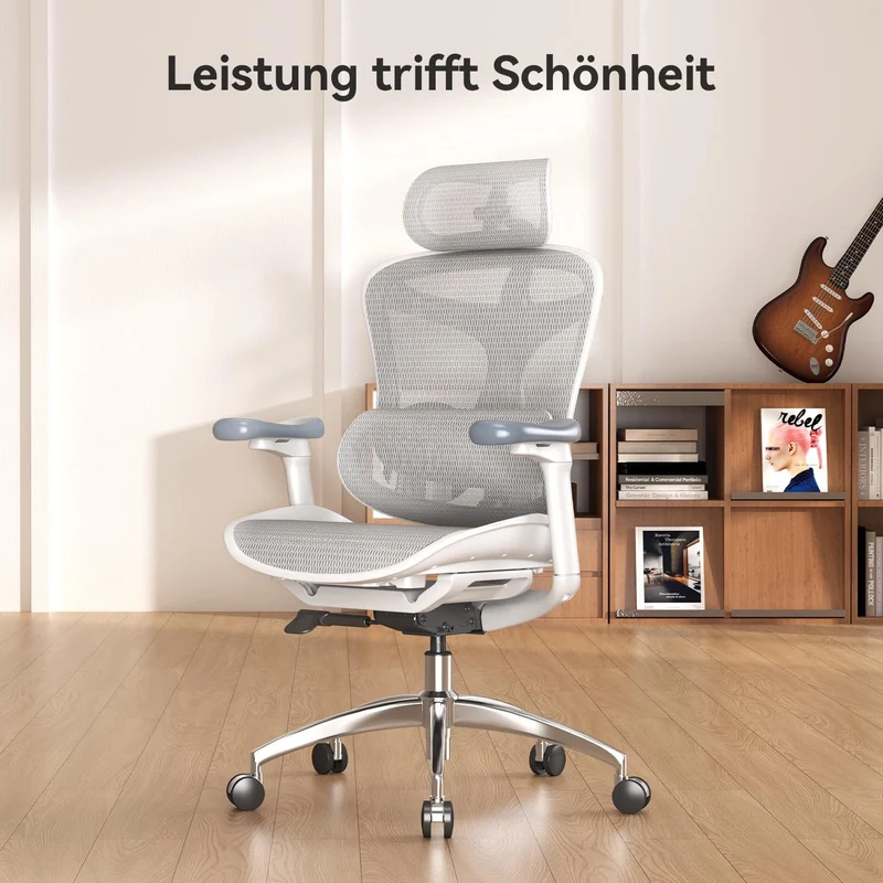 SIHOO Doro C300 Bürostuhl Ergonomisch mit Dynamischer Lendenwirbelstütze Weiss Pack of 2, Weiss Pack