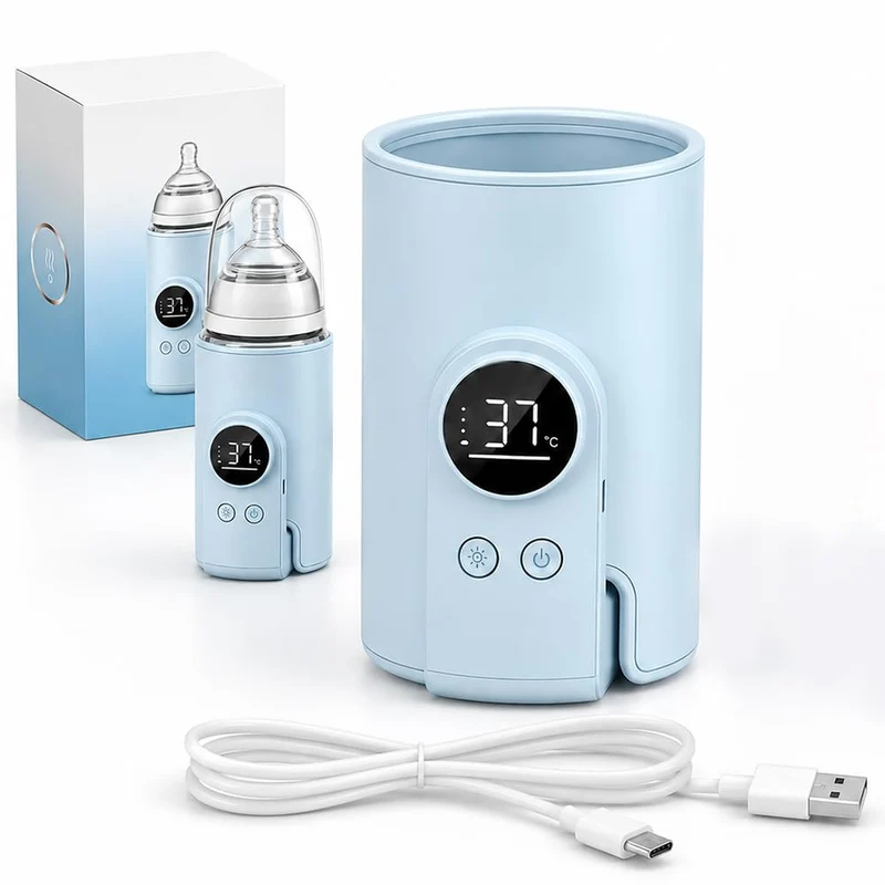 Flaschenwärmer Baby Unterwegs mit 6 Temperaturstufen 38-50℃, Blau, Blau