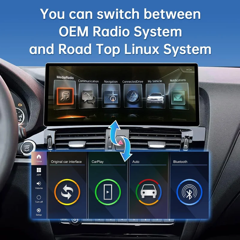 Road Top 12,3 Zoll Autoradio Carplay für BMW X3 X4 F25 F26 mit EVO (2016-2017)