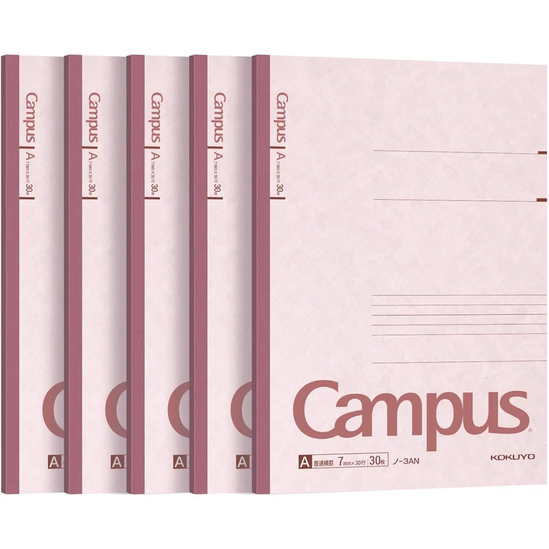 5 books Pakkuno-3A x 5 Kokuyo S & T campus A ruled notebook (japan import) Semi-B5 30 sheets 5 pack