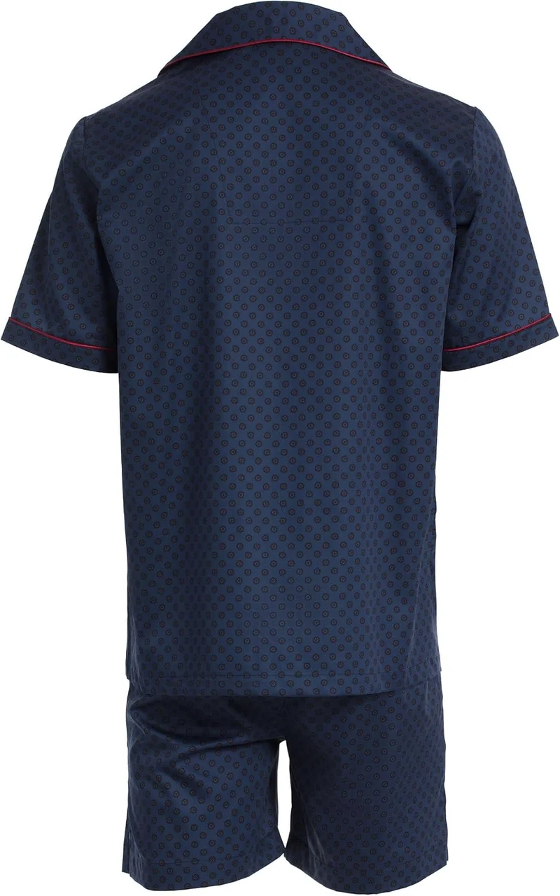 Revise RE-950 Kurzer Herrenpyjama - Schlafanzug für Herren - Pyjama – 100% Baumwolle M Dunkelblau C3