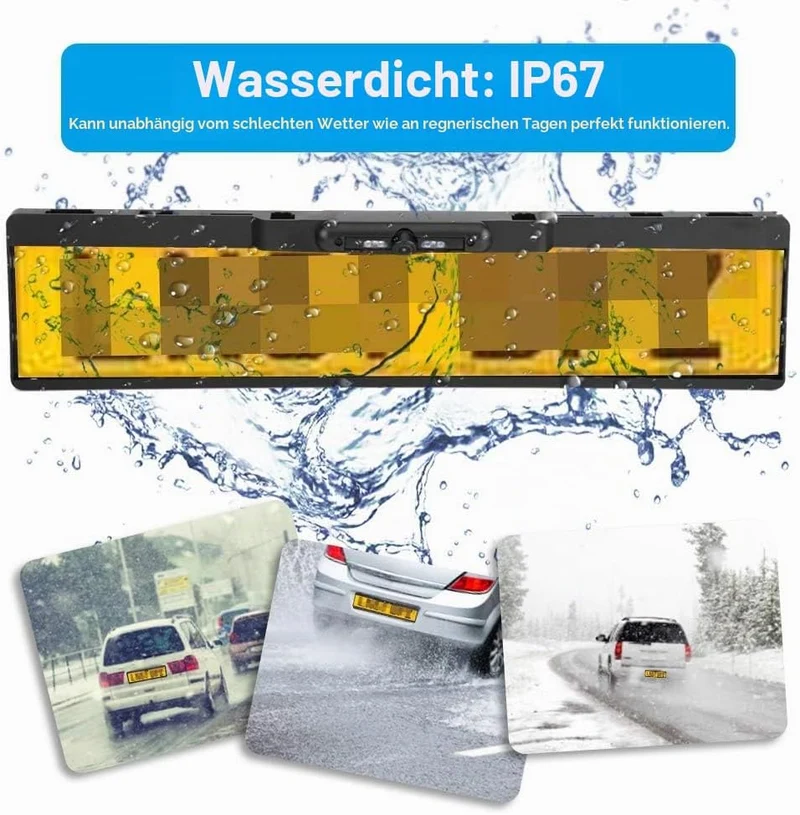 aqxreight - Kennzeichenkamera Kennzeichenrahmen EU 1080p mit Rückfahrkamera (infrarot)