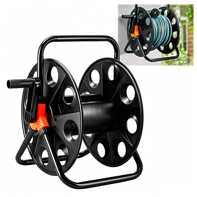 Gartenschlauch Trommel, Schlauchaufroller Metall für 50m Gartenschlauch